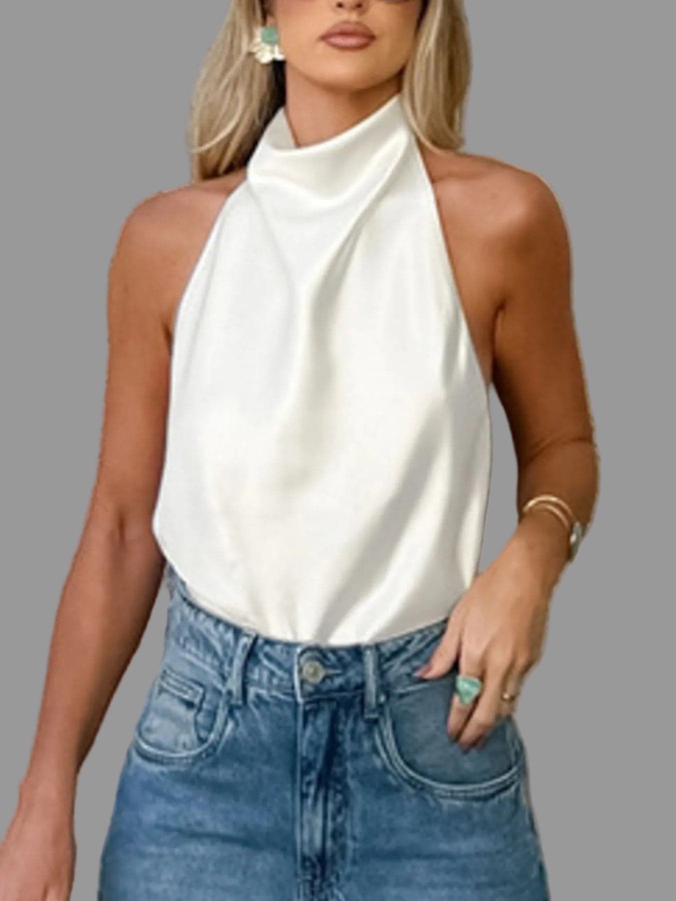 Halter Neck Satin Cami