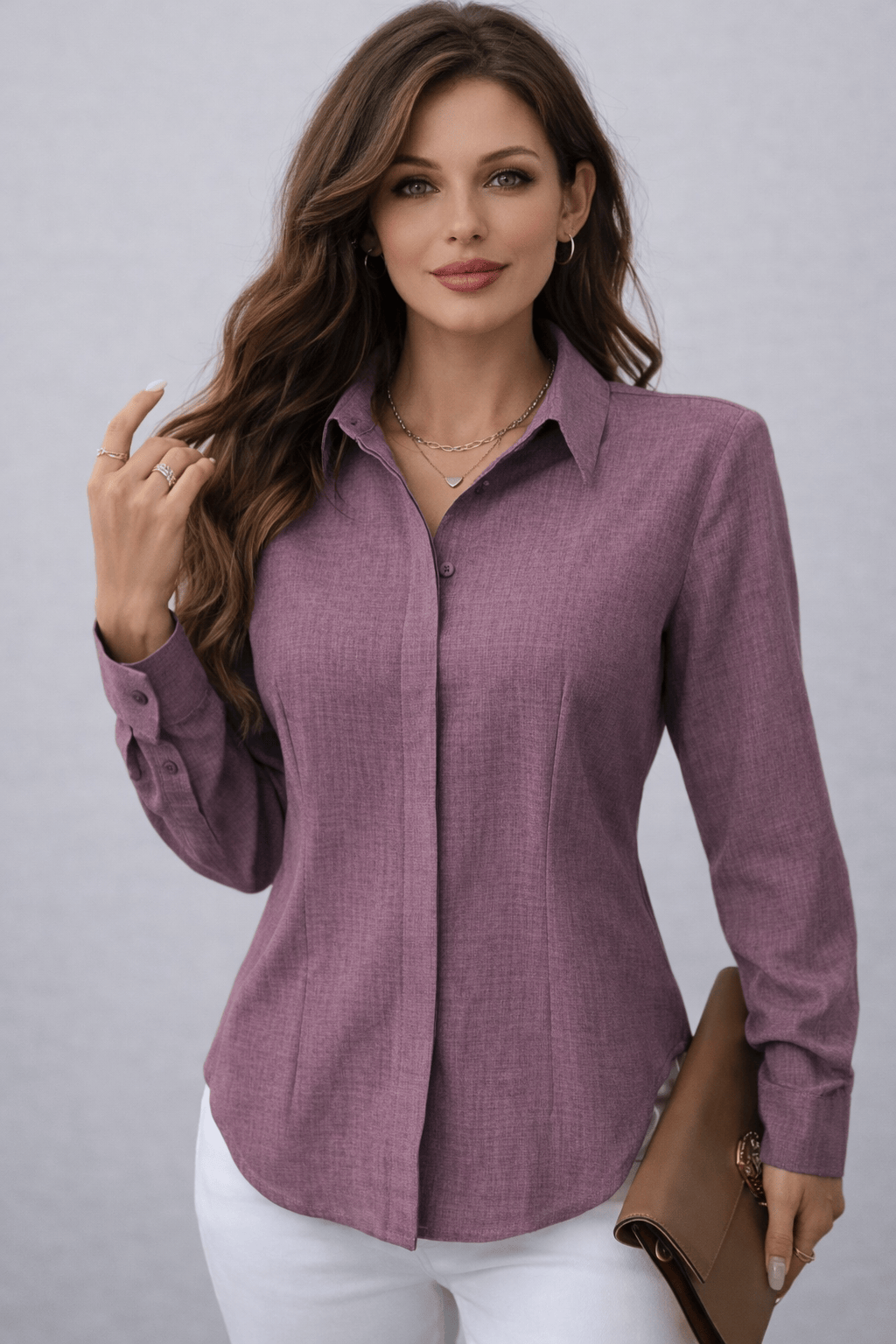 H-Fit Form Fitting Single-Breasted Long Sleeve Shirt
