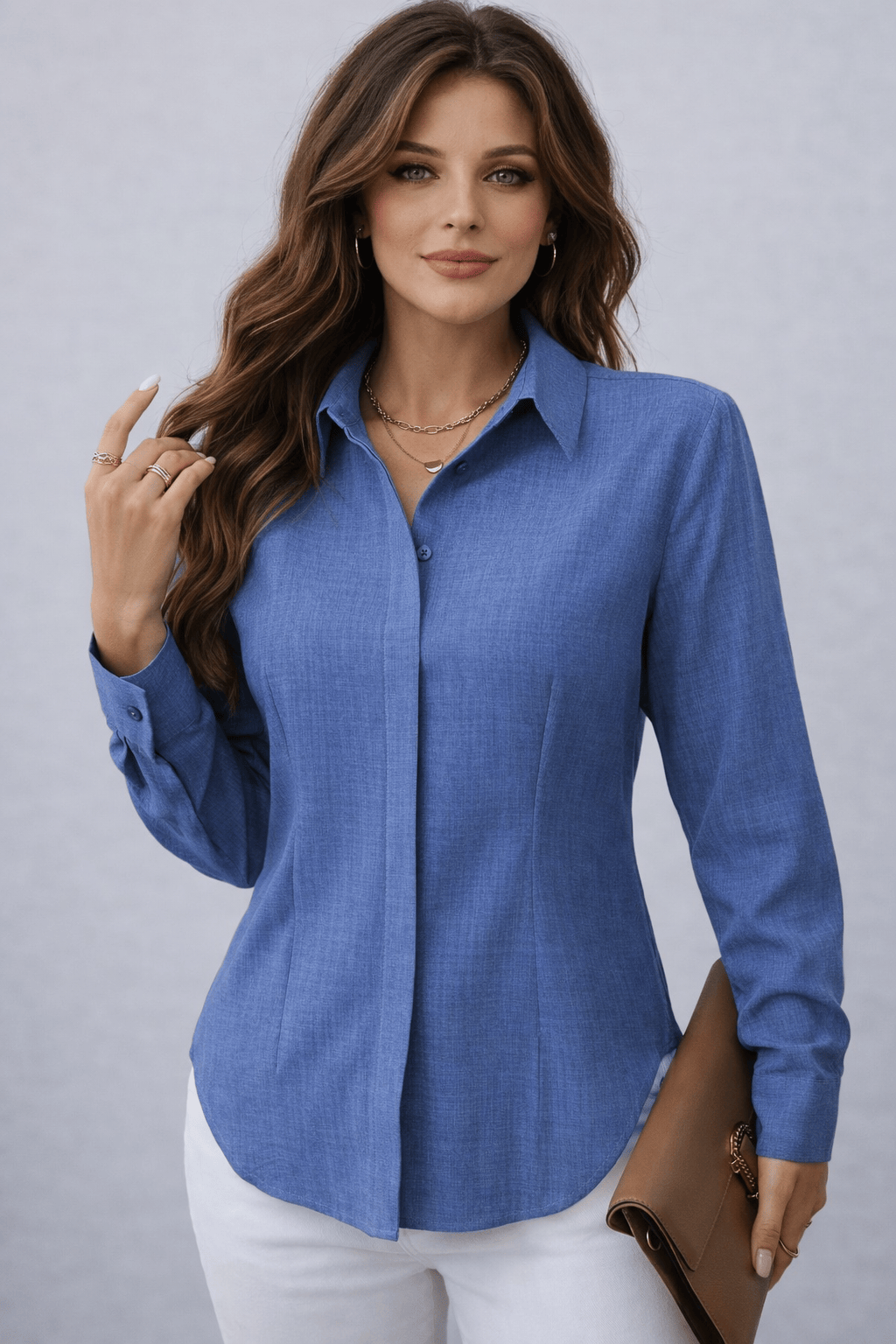 H-Fit Form Fitting Single-Breasted Long Sleeve Shirt
