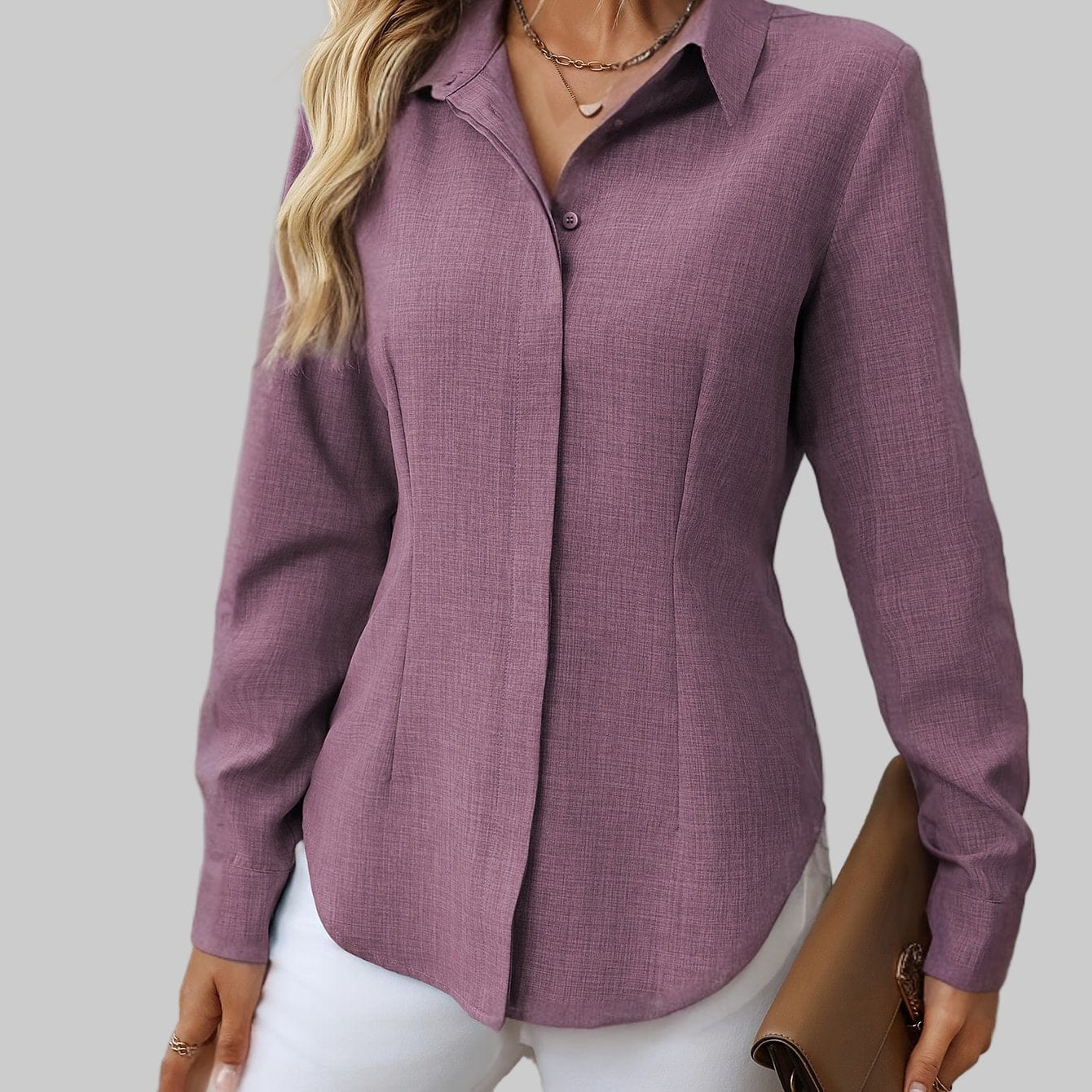 H-Fit Form Fitting Single-Breasted Long Sleeve Shirt