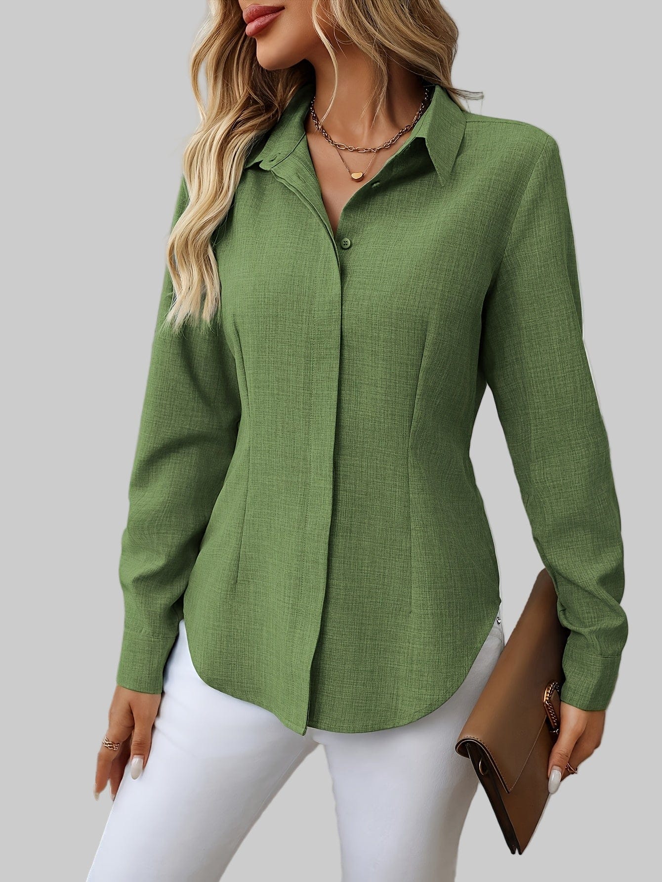 H-Fit Form Fitting Single-Breasted Long Sleeve Shirt