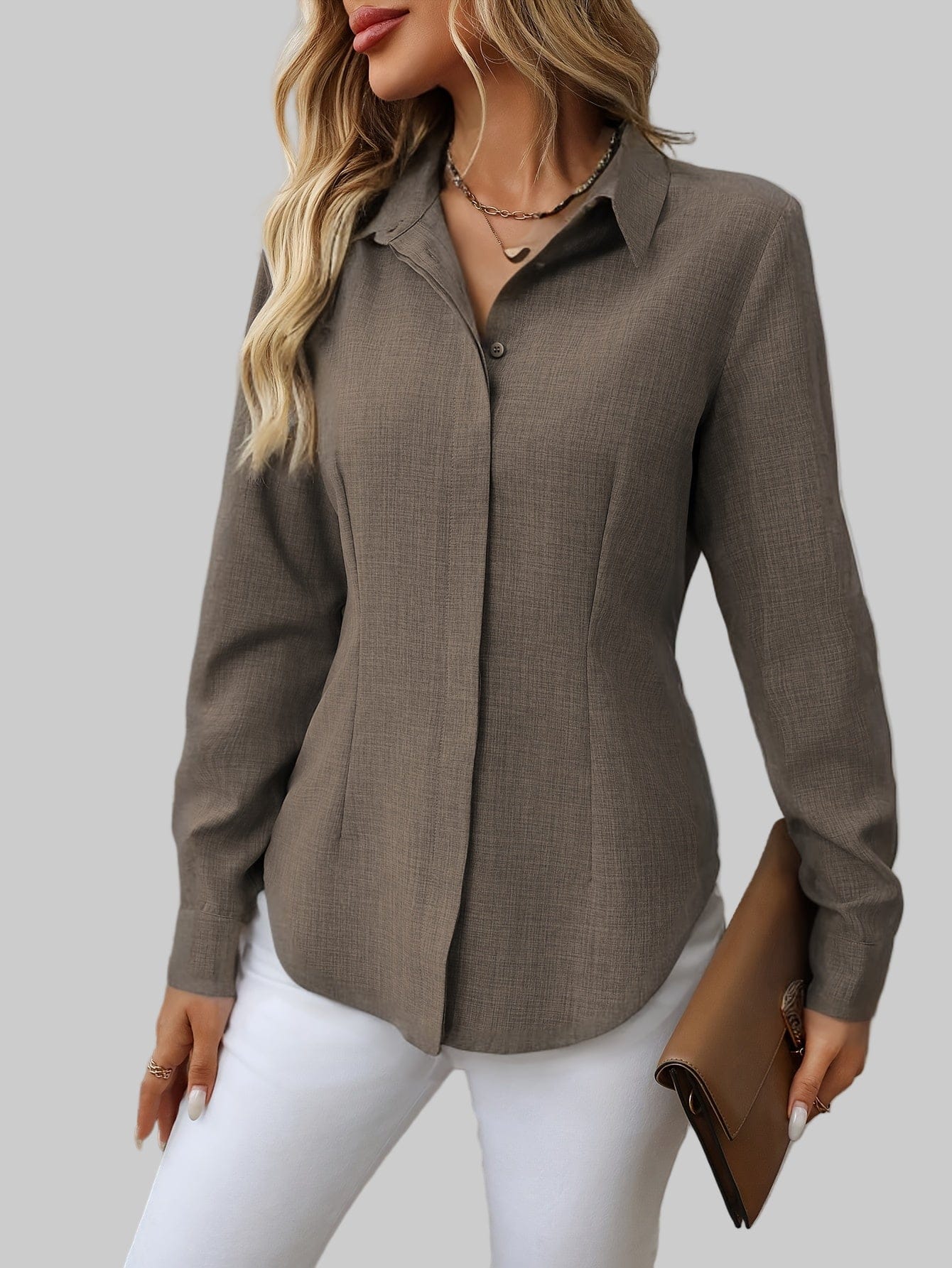 H-Fit Form Fitting Single-Breasted Long Sleeve Shirt