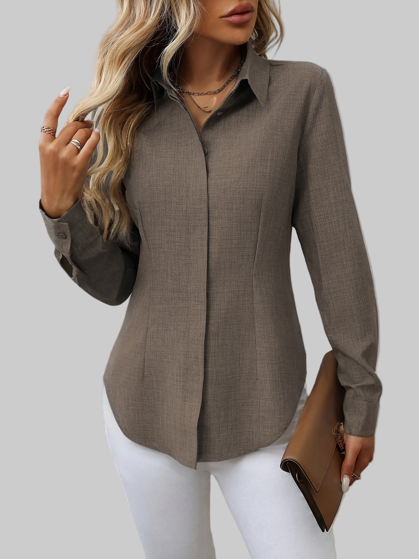 H-Fit Form Fitting Single-Breasted Long Sleeve Shirt
